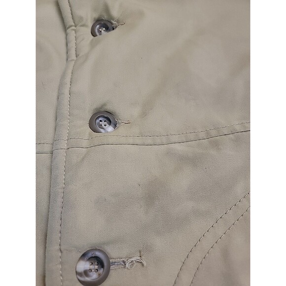 Vtg Lakeland Chore Jacket Mens 42 Brown Button Pockets Sherpa Lined Thrashed - Picture 7 of 16